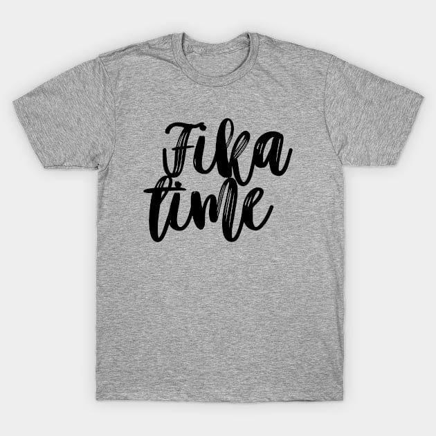 Fika Time Typography T-Shirt by jellytalk